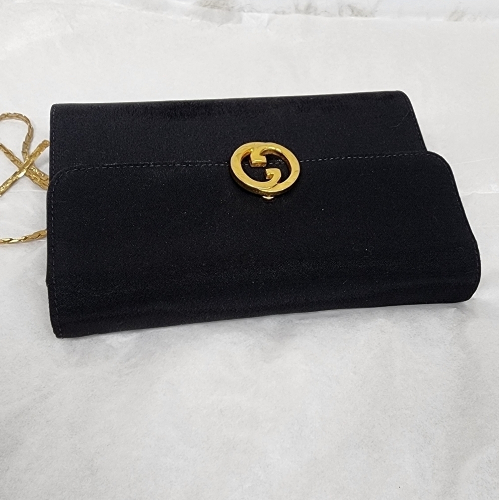 Black Mini Gucci Bag – Vintage Style, Wear as Clutch or Shoulder Bag - Picture 6 of 12